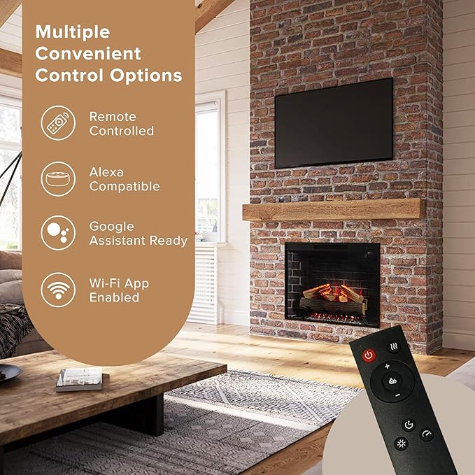 Modern Ember Uptown 33" Smart Electric Fireplace Insert - Image 3