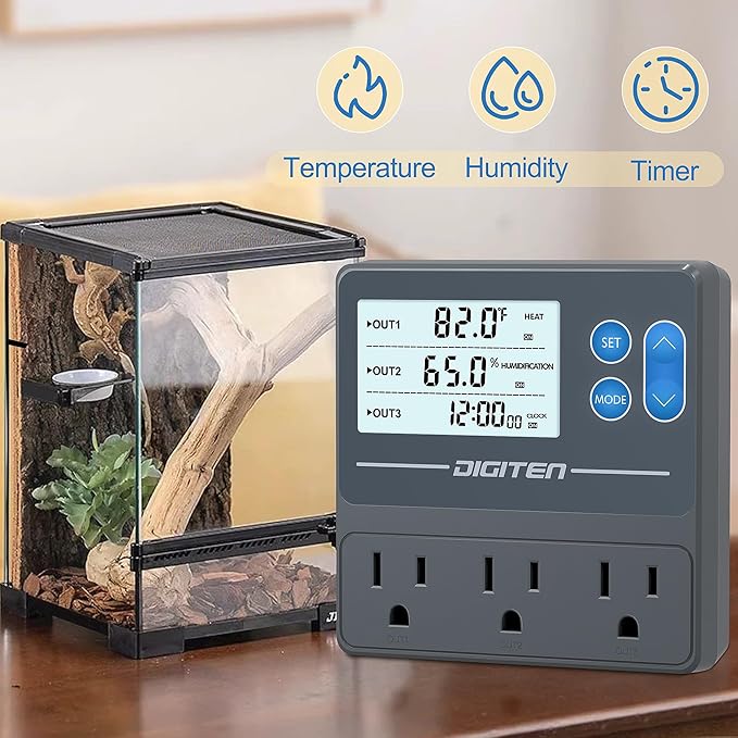 Digital Temperature Humidity Controller Pre-Wired Outlets - Image 3