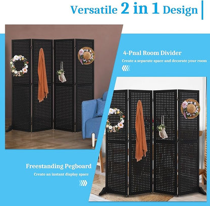 Bonnlo 4 Panel Pegboard Freestanding, 5 FT Portable Display Board Organizer - Image 6