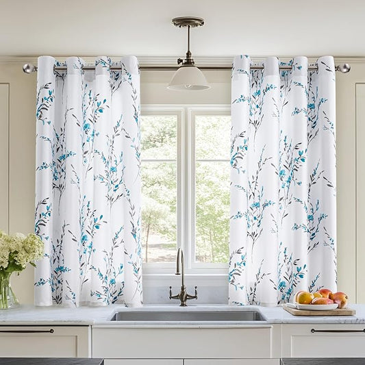 MYSKY HOME Floral Curtains 45 Inches Long by MYSKYHOME