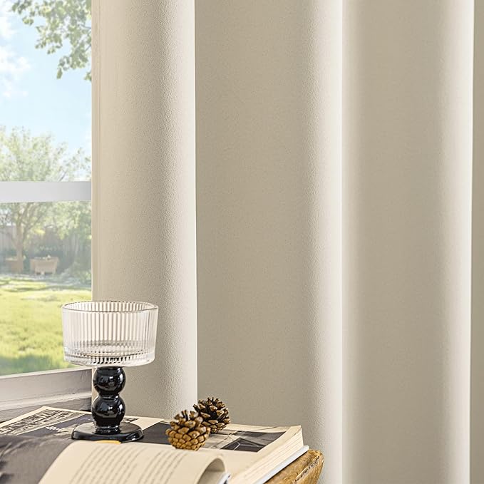 Beauoop 100% Blackout Curtains 63 Inch Long 2 Panels - Image 4