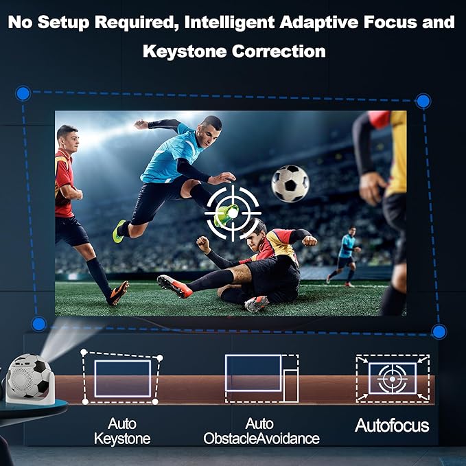 Mini Portable Projector with WiFi and Bluetooth, Built-in Apps Smart Projector - Image 5
