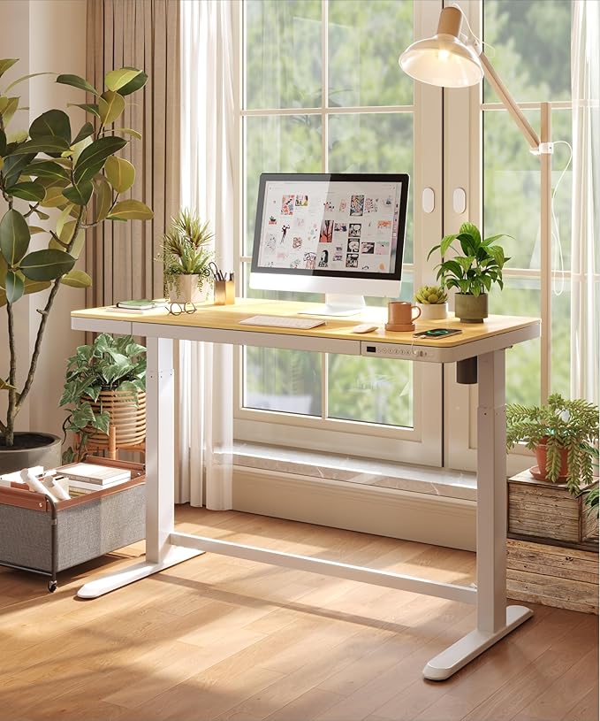 Standing Desk with Drawer, Electric Height Adjustable Home Office Desk with - Image 5