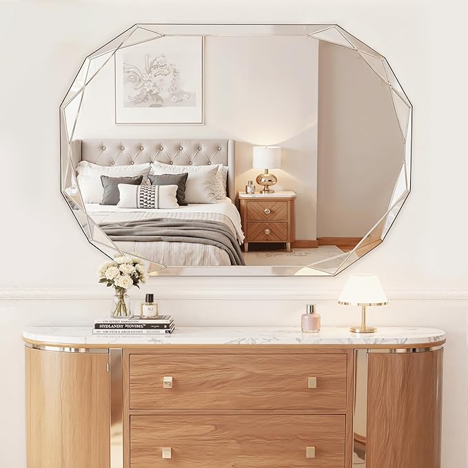 Suidia Bathroom Mirror, Frameless Bathroom Mirror - Image 2