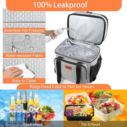 Double Deck Large Lunch Box, Insulated Heavy Duty Lunch Bag Waterproof - Image 5