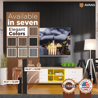 Avana Modern Acoustic Wood Wall Panels – 47.2 x 12.6 Inch Black Oak Acoustic - Image 7