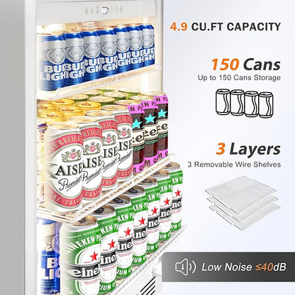 Beverage Refrigerator 24 Inch Drink Fridge, Beer Fridge, 150 Cans Beverage - Image 2