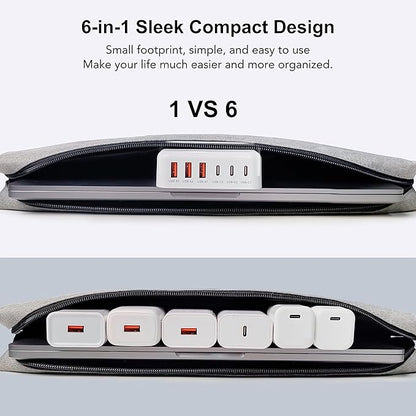USB C Fast Charger, 100W GaN 6 Port Type USB C Charging Station Hub Block Cube - Image 7