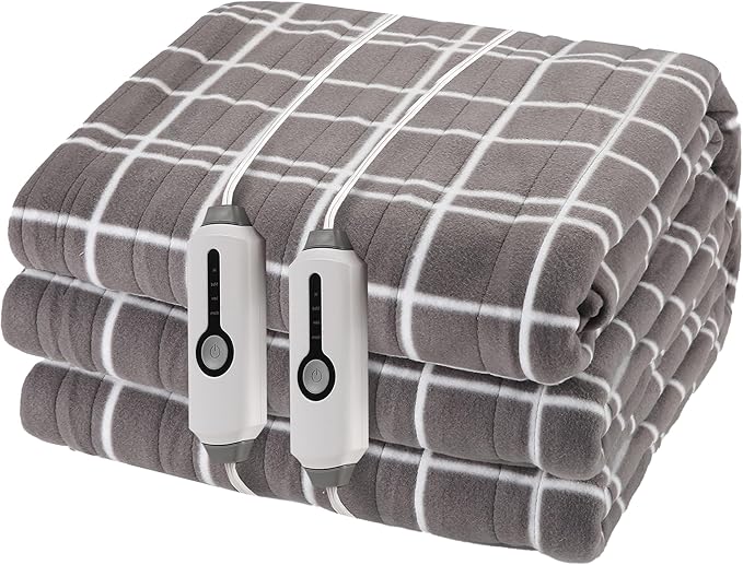 Electric Heated Blanket Queen Size 84"x90", Dual Controllers & Heating Zones by EydnaEletcricBlanket
