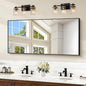 48x24In Black Bathroom Mirror for Wall, Rectangle Mirrors by Welcometocofeny