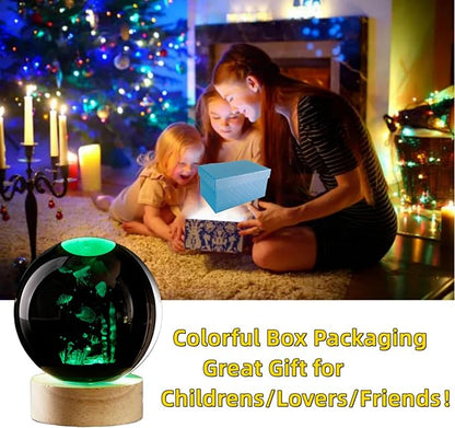 Conalisk 3D Underwater World Crystal Ball Lamp, Lifelike LED Fish Crystal Night - Image 4