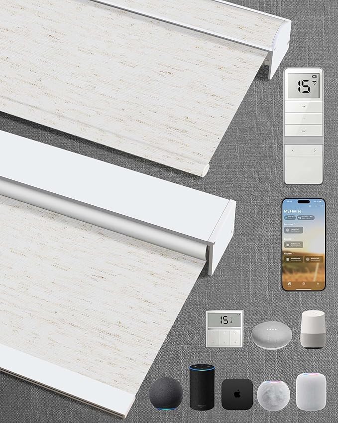 Kincmo Motorized Blinds with Remote, 100% Blackout Motorized Roller Shades Work by KincmoBlinds