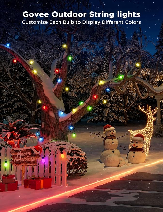 Govee Smart Outdoor String Lights H7029, 24ft RGBIC Outdoor Lights - Image 3