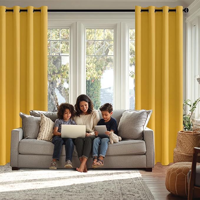 JIUZHEN Blackout Curtains with Tiebacks - Image 3