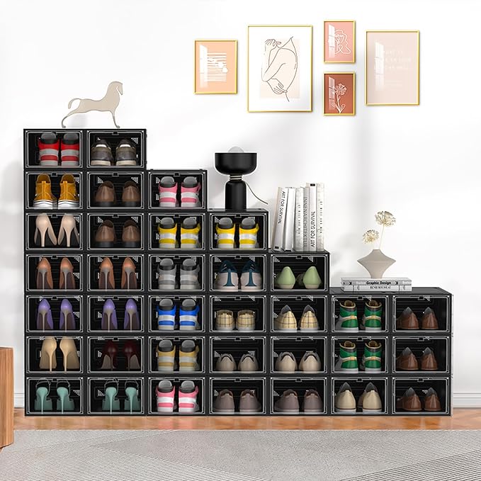 12 Pack Hard Sturdy Thickened Rigid XX Large Shoe Storage Organizer - Image 7