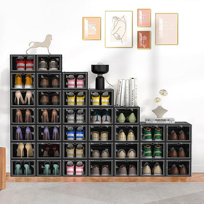 12 Pack Hard Sturdy Thickened Rigid XX Large Shoe Storage Organizer - Image 7