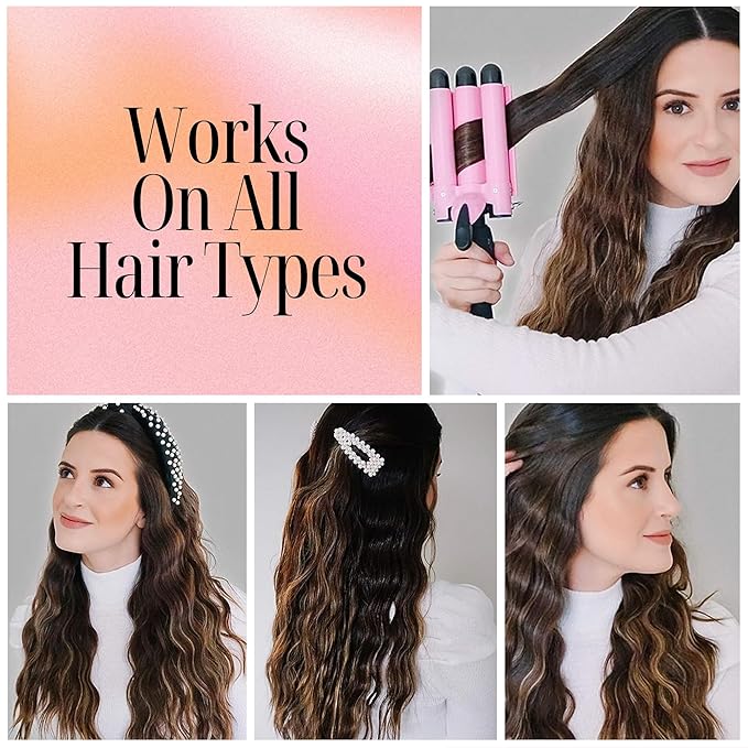 Alure Three Barrel Curling Iron Wand Hair Waver - Image 2