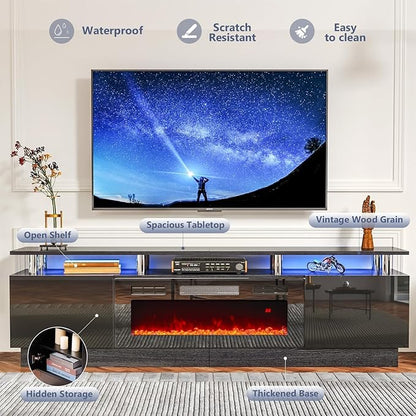 Fireplace TV Stand with 36" Electric Fireplace, Entertainment Center with LED - Image 8
