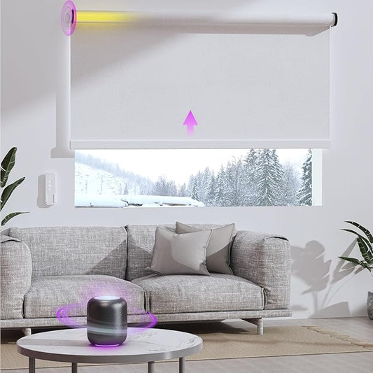 Astomi Motorized Roller Shades for Windows, Effortless Remote & Voice Control by Astomi