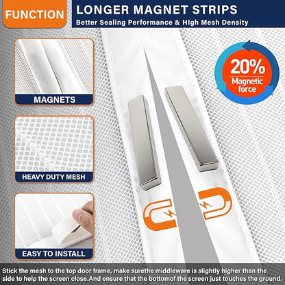 Magnetic Screen Door, Self Sealing Magnets, Easy Install Screen Doors - Image 5