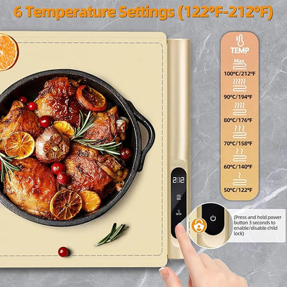 Graphene Food Warming Mat, Extra Large Electric Warming Tray - Image 4