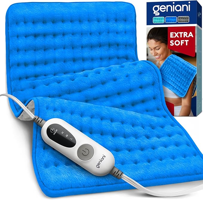 GENIANI Electric Heating Pad for Back Pain & Cramps Relief, Electric Throw by GENIANI