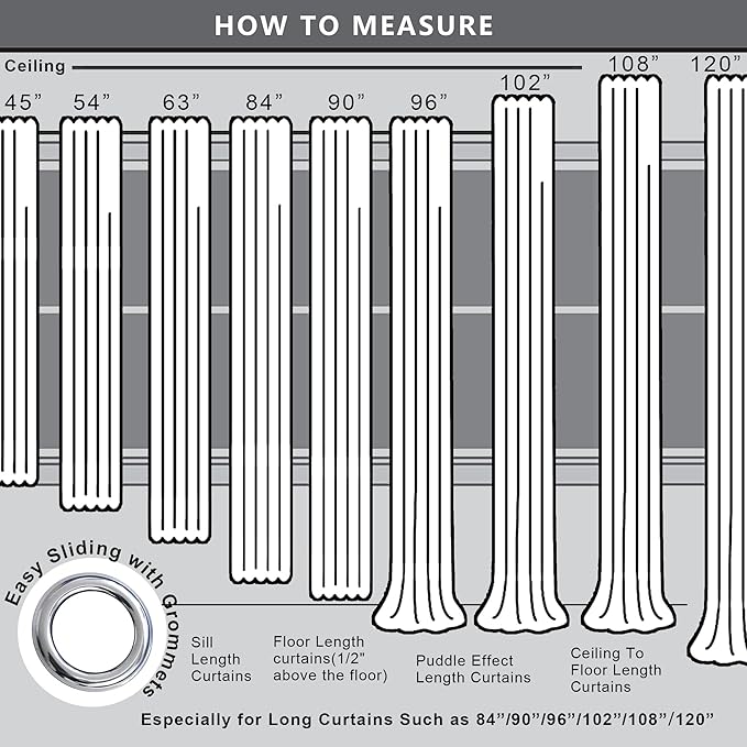 KOUFALL Living Room Curtains Drapes, 92 Inch Long Blackout 2 Panel Curtain Set - Image 3