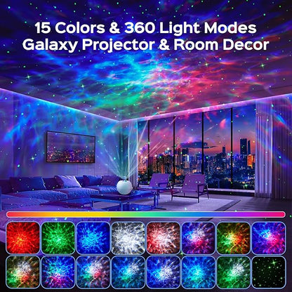 One Fire Galaxy Projector 360 Modes+15 White Noise+Bluetooth Star Projector - Image 2
