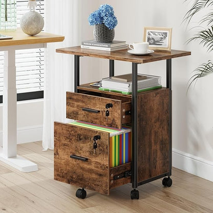 GYIIYUO 2 Wood Drawer Lockable File Cabinet - Image 2