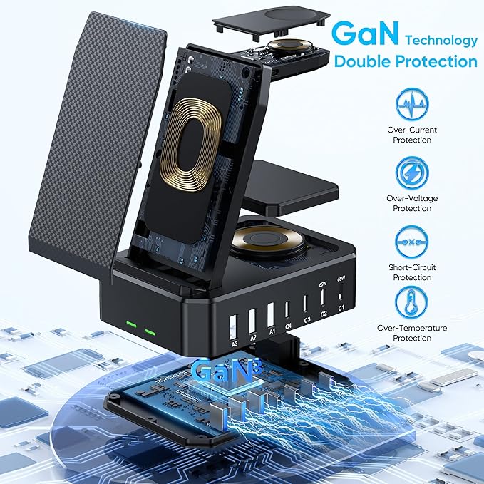 300W Charging Station for Multiple Devices Apple, 10 in 1 Wireless Charger for - Image 5