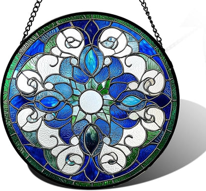DASTOLL Stained Glass Window Hanging, Boho Style Sun Catchers Diamond Glass by DASTOLL