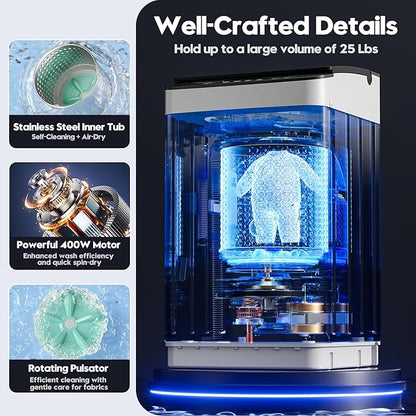 Auertech Portable Washer and Dryer Combo Set, 28 lbs Fully Automatic Washing - Image 4