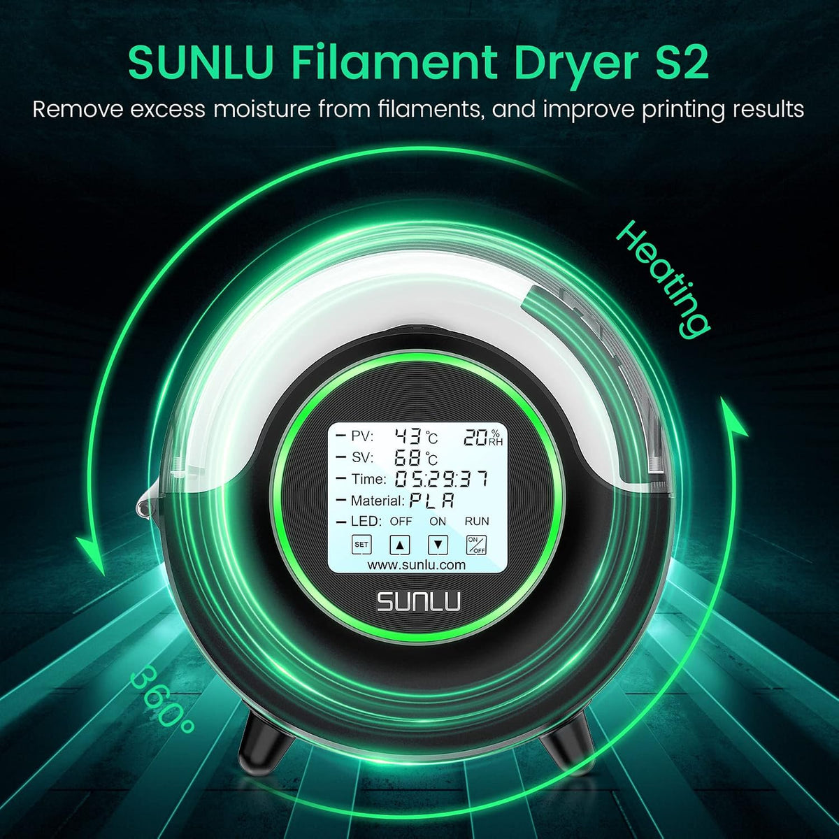 SUNLU Filament Dryer S2, Black