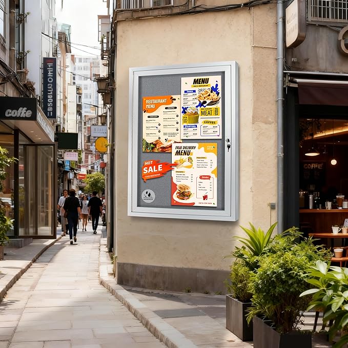 Outdoor Weatherproof Enclosed Fabric Bulletin Board, Noticeboard Case - Image 6