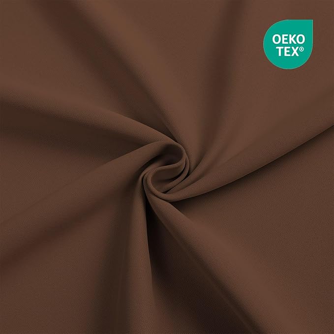 CUCRAF Brown Blackout Curtains 90 inch Length, Thermal Insulated Room Darkening - Image 5