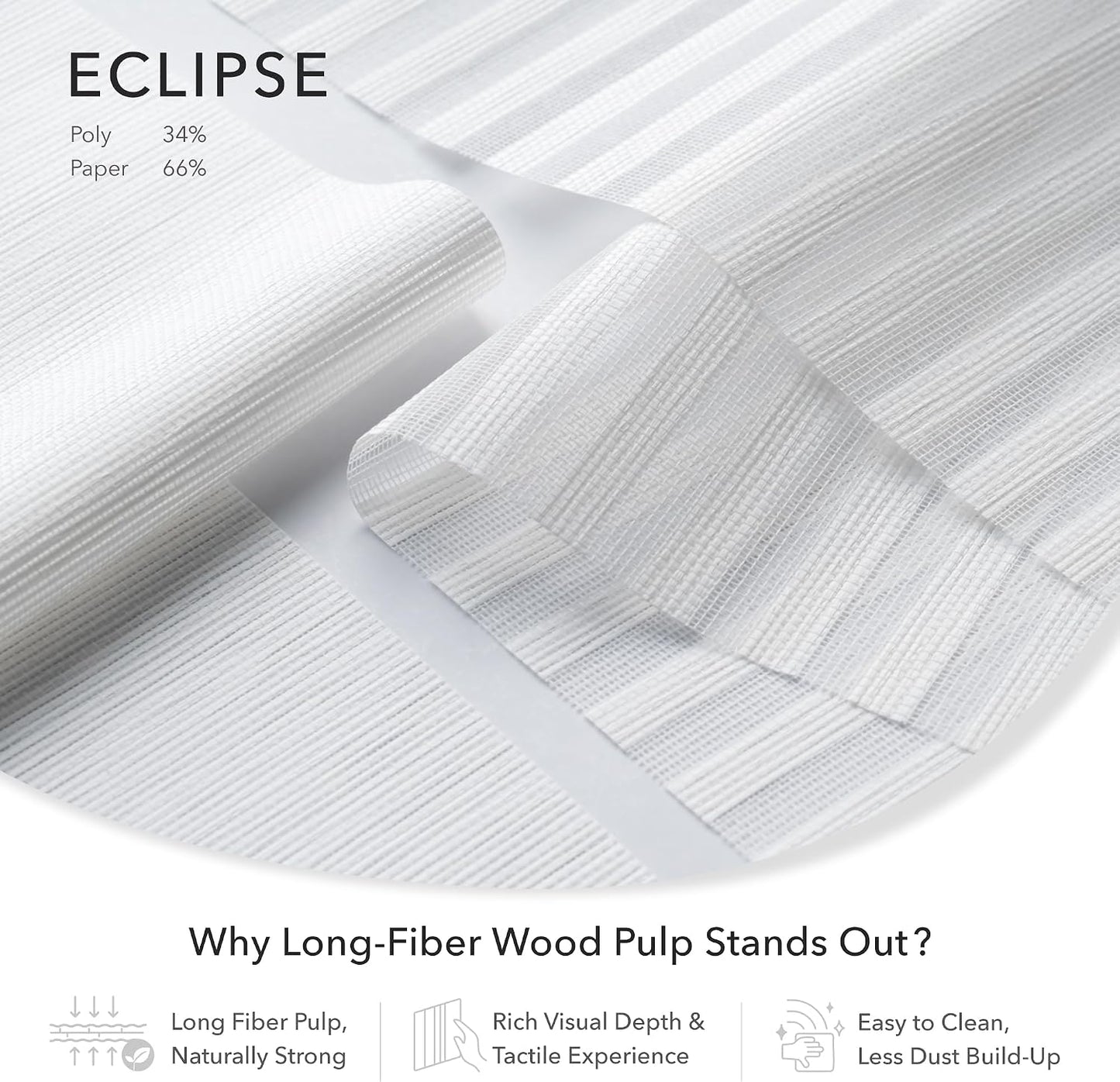 Panel Blinds Semi-Sheer 45.8"-86" x 96", Eclipse | Semi-Sheer Hanging Panel Room Divider for Windows and Doors with Adjustable Track and Trimmable to 96"