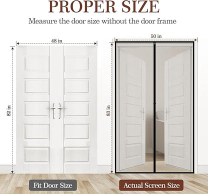 yotache Door Net Screen with Magnet Fits Door Size 48 x 82, Screen Size 50" x - Image 2