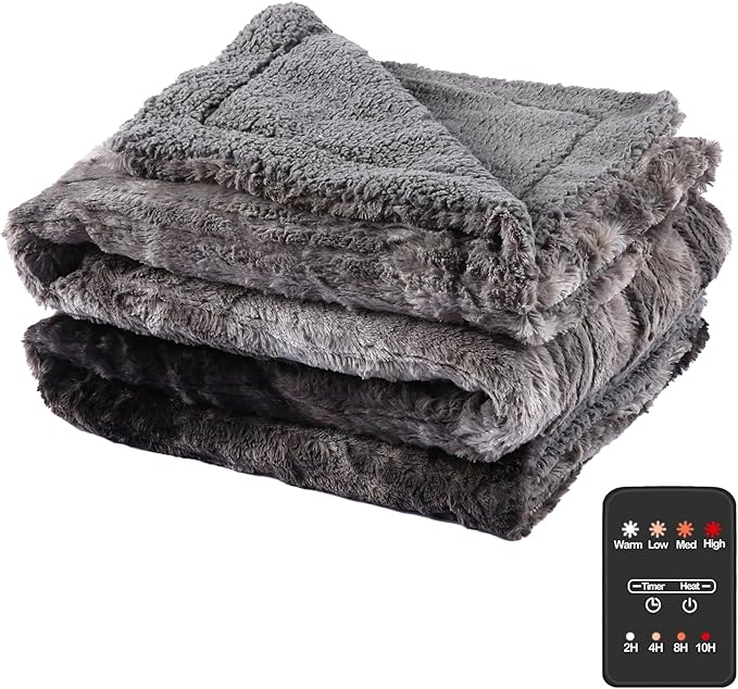 Electric Heated Blanket Throw Size 50"×60" by EydnaEletcricBlanket
