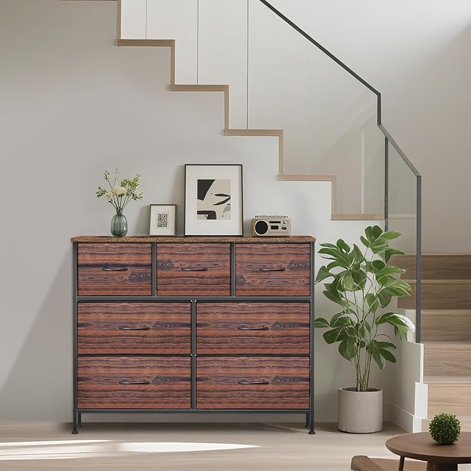 Dresser for Bedroom with 7 Drawers, Chest of Drawers, Storage Drawers Organizer - Image 6