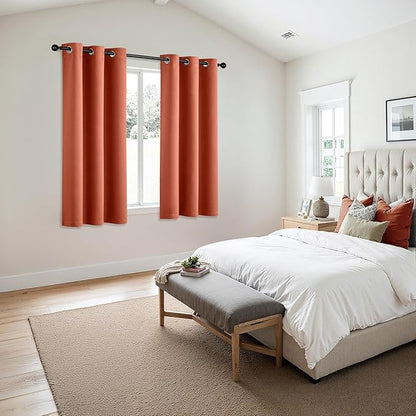 MIULEE Burnt Orange Blackout Curtains - Image 6
