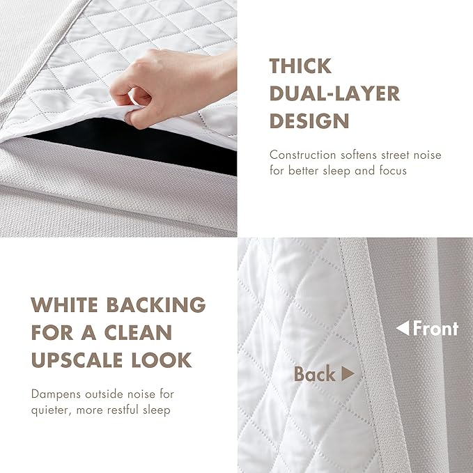 Madison Park Karien 100% Blackout Curtains 52x84 – White, 2-Layer Noise - Image 4