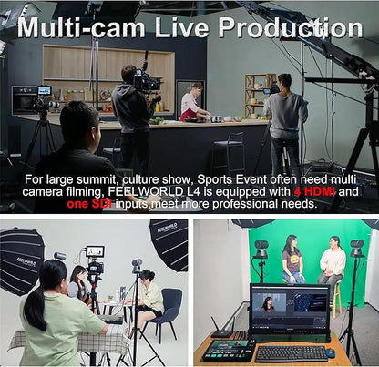Feelworld L4 Switcher 10.1 Inch Touch Screen Multi-Camera Video Mixer Switcher - Image 3