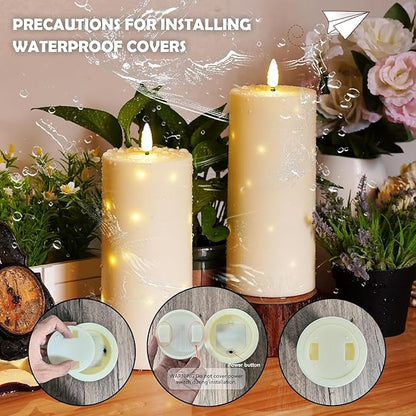 4" x 10" Large Outdoor Waterproof Flickering Flameless Candles - Image 3