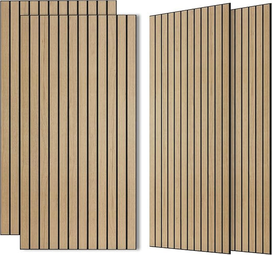 AUTORIFIC Wood Veneer Acoustic Panels, 4 Pack 47.2”x23.6” Sound Panels by AUTORIFIC