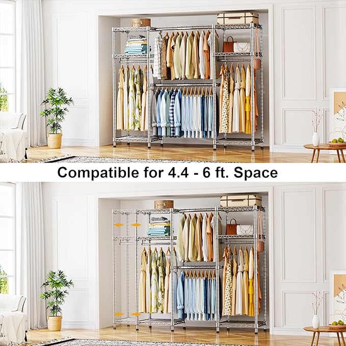Ulif E7 Garment Rack, Heavy Duty Clothes Storage System - Image 4