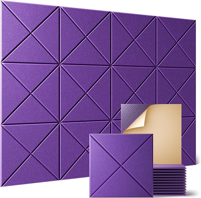 Sonicism 12 Pack X-Lined Acoustic Panels by Sonicism