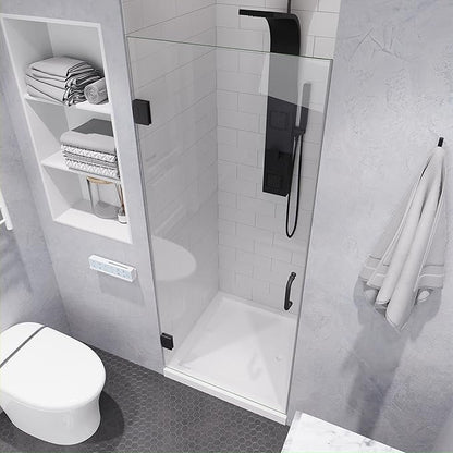 ANZZI 70" x 24" Frameless Shower Door in Gun Metal Black, Passion Water - Image 4