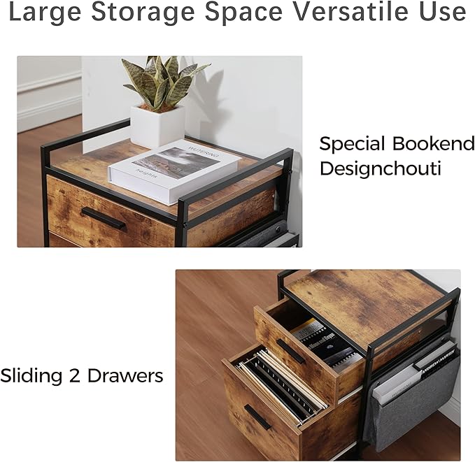 EUREKA ERGONOMIC 2-Drawer Mobile File Cabinet - Image 6