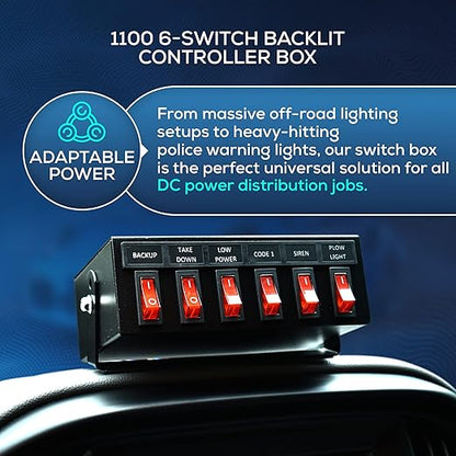 Ultra Bright Lightz 1100 6-Switch Backlit Controller Box | Emergency Vehicle - Image 4