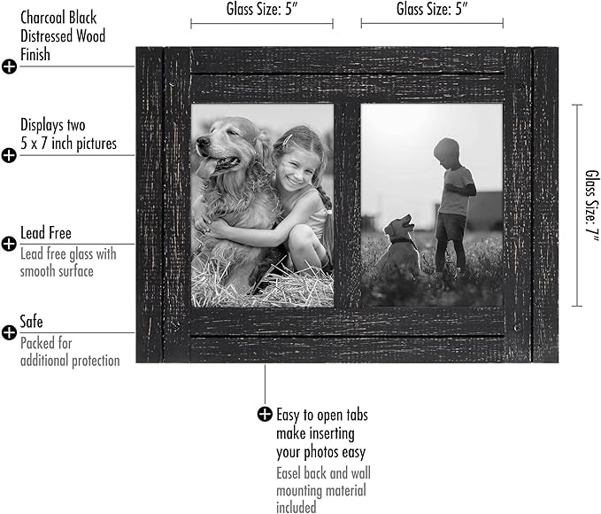 Americanflat Hinged 5x7 Double Picture Frame - Image 2